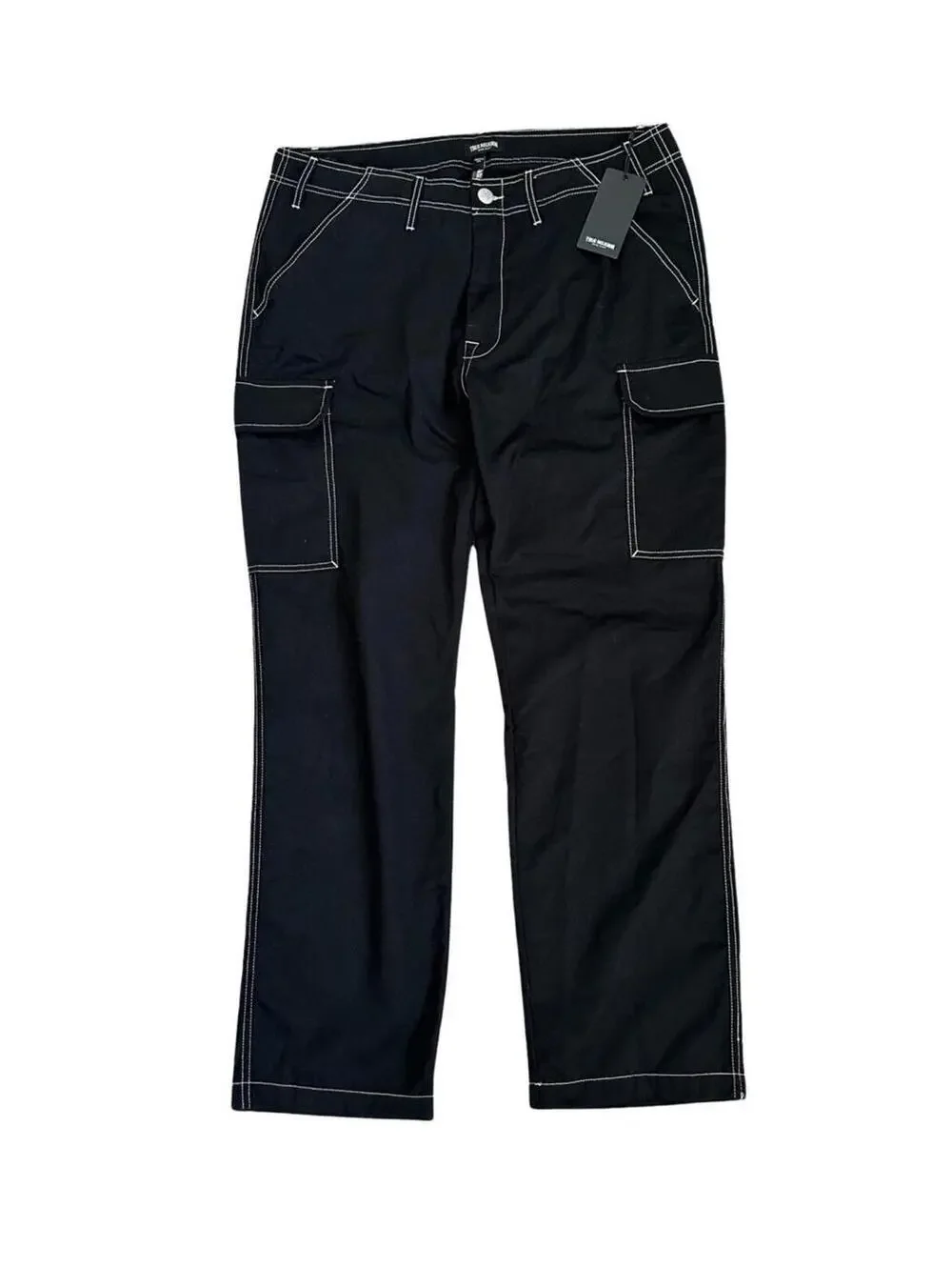 True Religion Jeans Men's Cargo Pants Jet Black Size 36 $159 New #108335